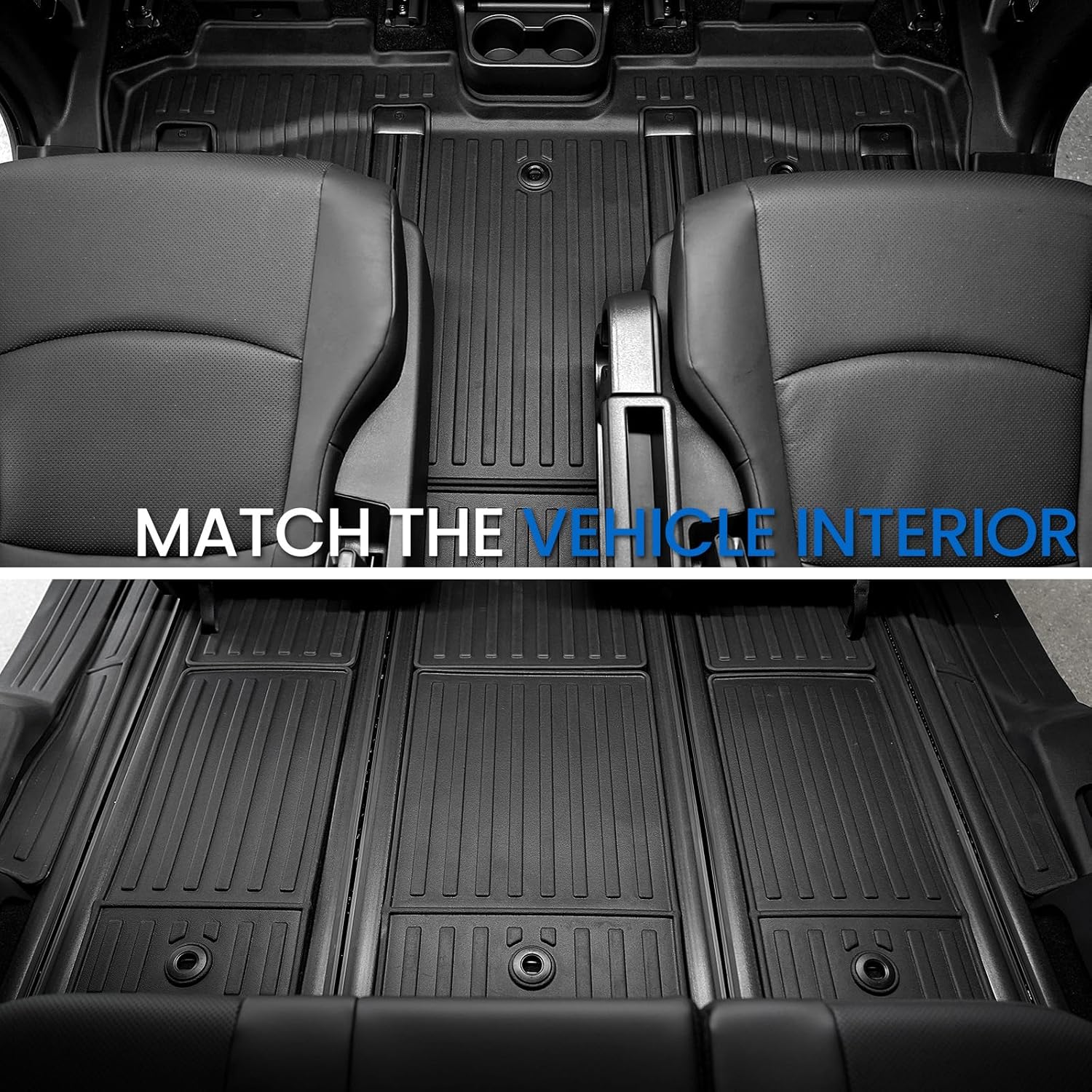 Floor Mats Set for 2021-2025 2026 Toyota Sienna (Only for 7 Seats), All Weather TPE Backrest Mat Trunk Lower Well Mat Cargo Liner Door Sill Guards Accessories (7 Seats Full Mats Set)