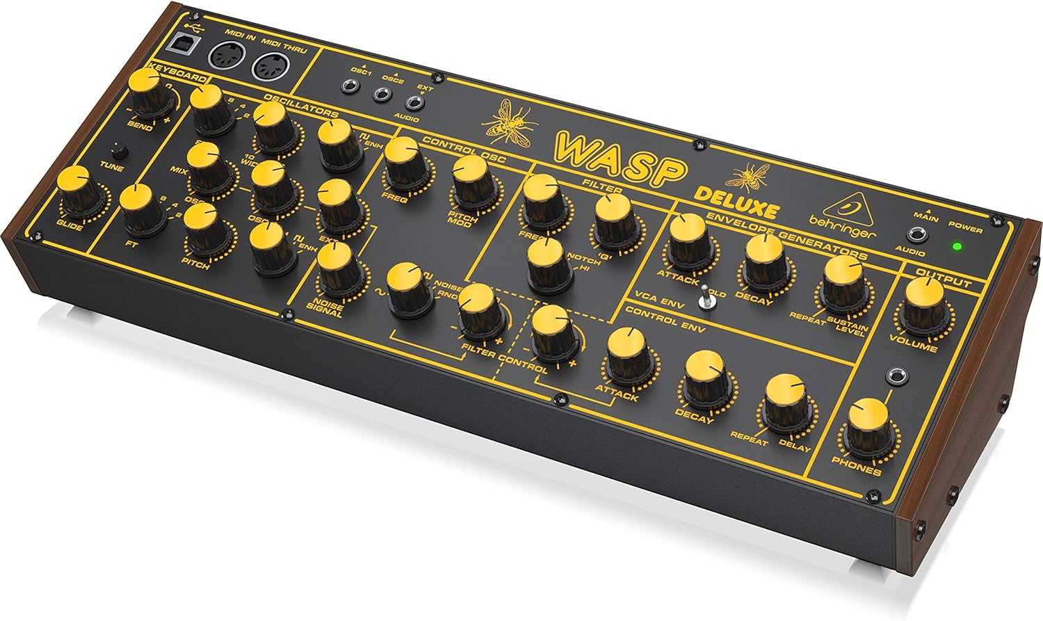 Behringer WASP DELUXE Legendary Analog Synthesizer with Dual OSCs, Multi-Mode VCF, 16-Voice Poly Chain and Eurorack Format