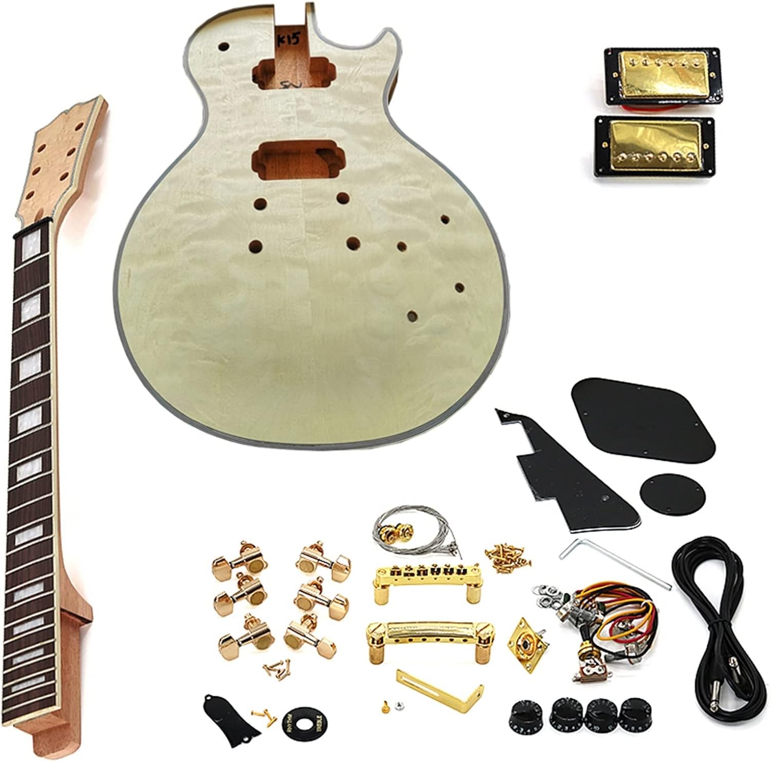 Mahogany Okoume Body Rosewood Fingerboard Complete Electric Guitar Assembly Accessories Unfinished Guitar Set