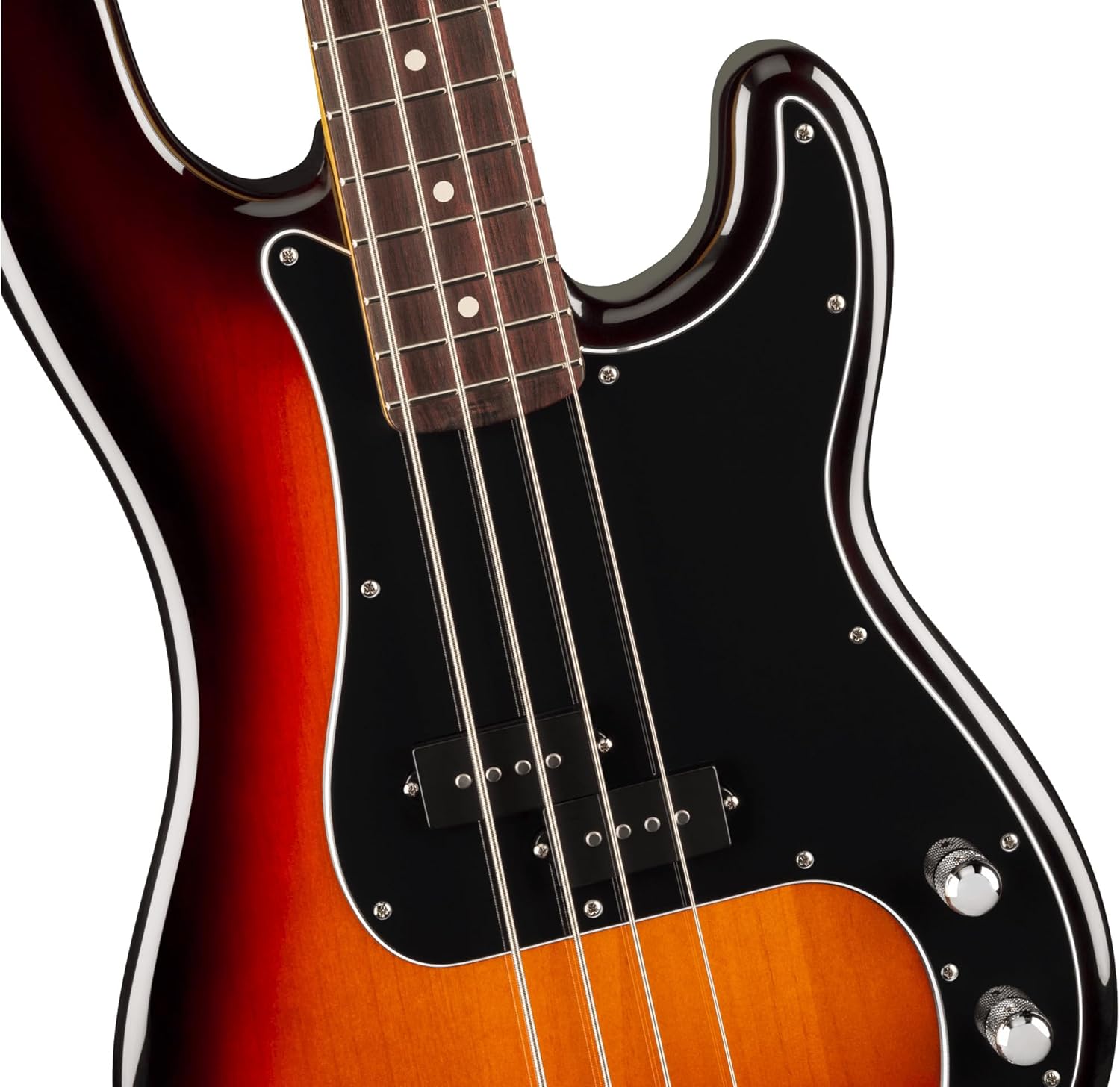 Fender American Professional Classic Precision Bass - 3-Color Sunburst Bundle with Gig Bag, Strap, Cable, and Guitar Cleaning Kit