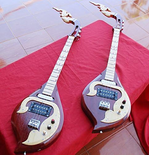 Isarn Electric Phin 3 Strings 3 Track, Thai Lao Guitar Musical Instrument, Traditional Thai Musical Pin 05