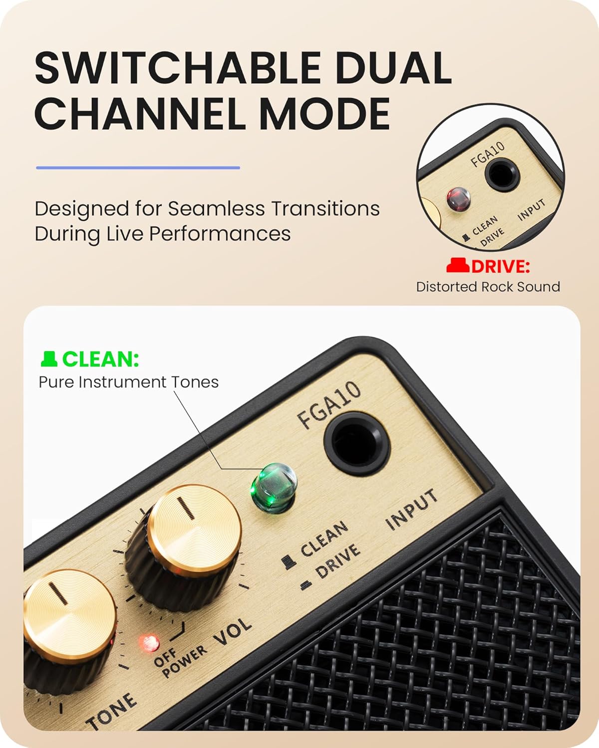 Fesley DIY Electric Guitar Kit Natural + 10 W Mini Guitar Amp