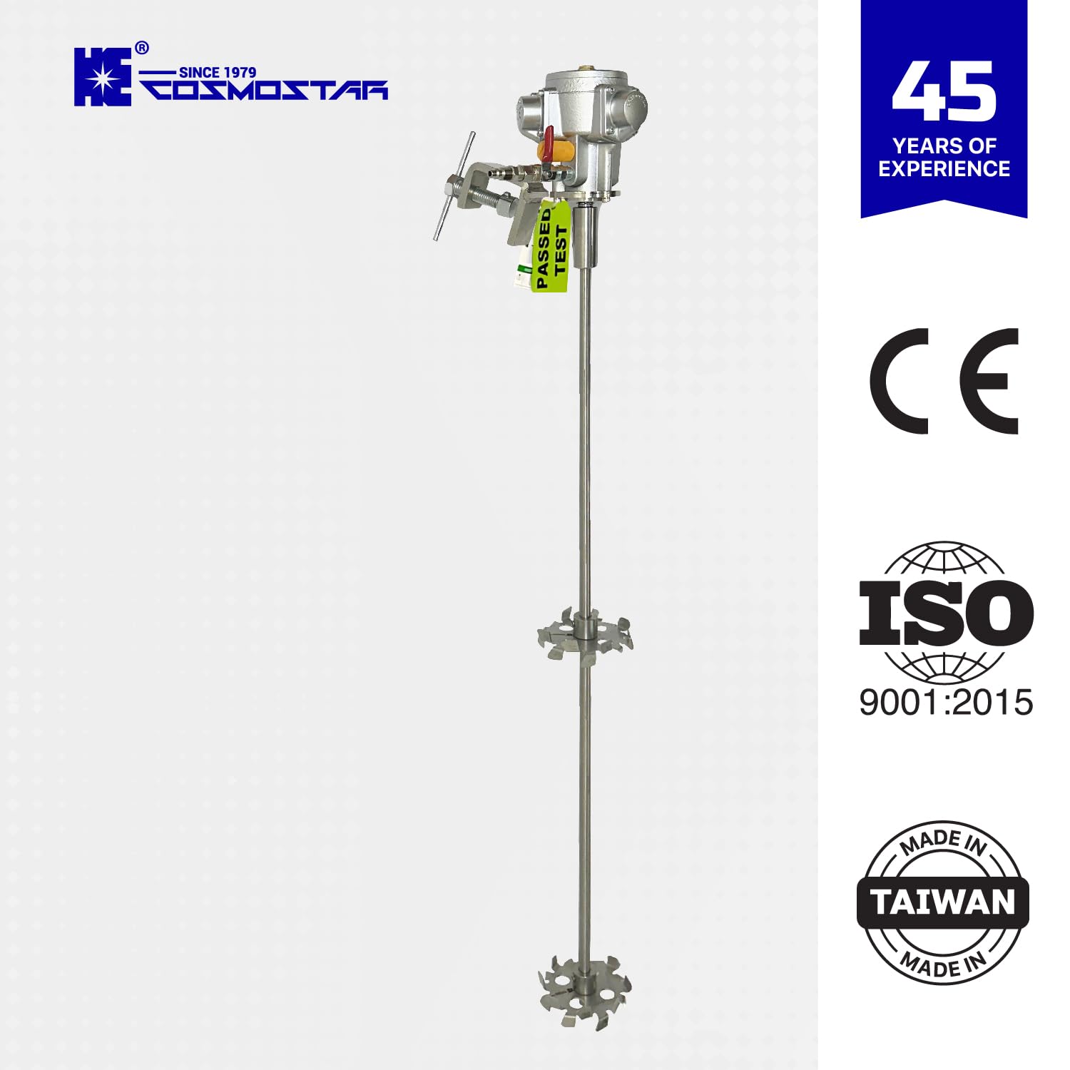 COSMOSTAR 55 Gallon Pneumatic Agitator Clamp Mount Tank Barrel Drum Mixer | Drum Mixer 55 Gallon, Paint Agitator, Pneumatic Bracket Mixer, Paint Stirring Machine Bracket Air Agitator Paint Mix Tool