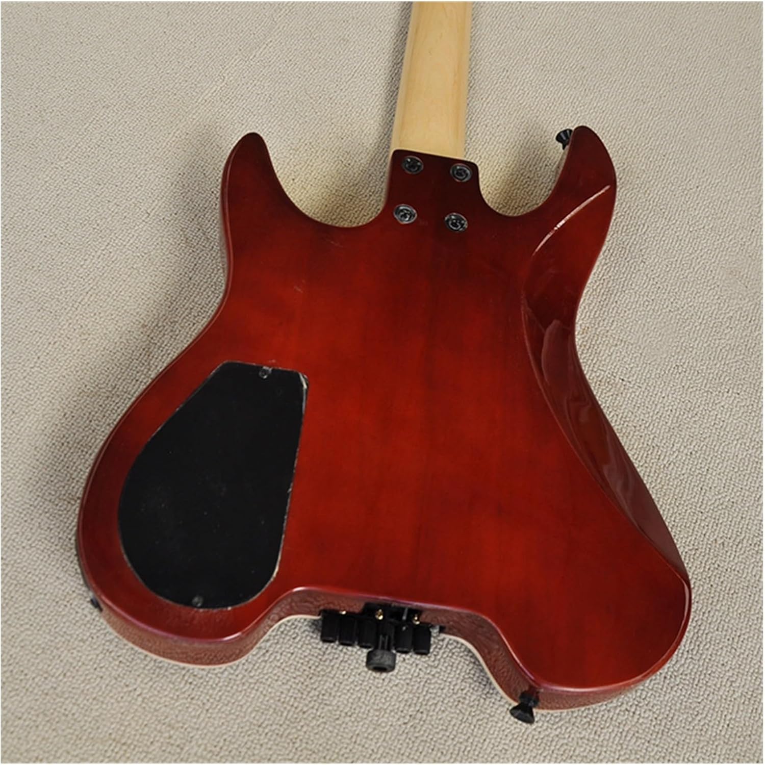 Easy to Carry Red 39 Inches Headless Electric Guitar with Basswood Body Rosewood Fretboard Professional Headless Guitar