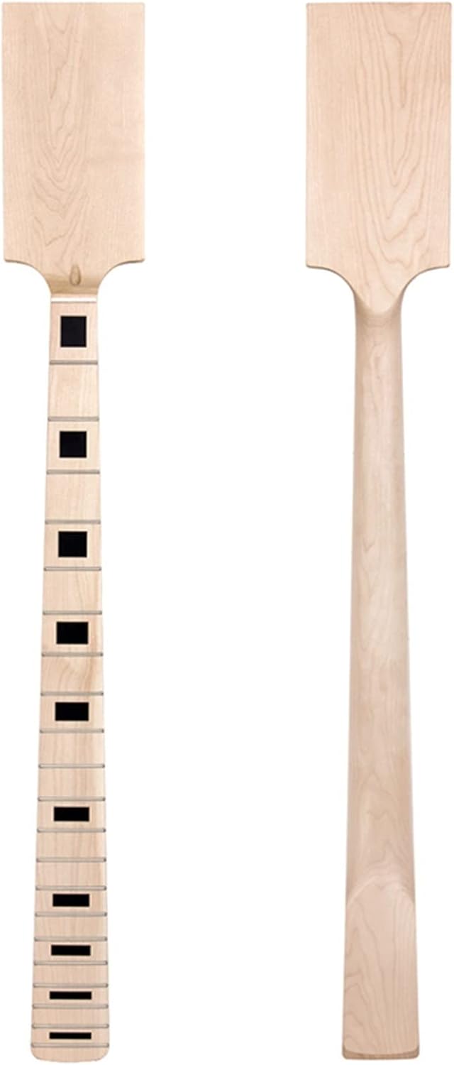 TSTS Electric Bass Guitar Neck for 4 String DIY Unfinished Maple Nut 21 Frets Bolt On Guitar Guitar ​Neck Replacement (Color : Maple Fretboard)