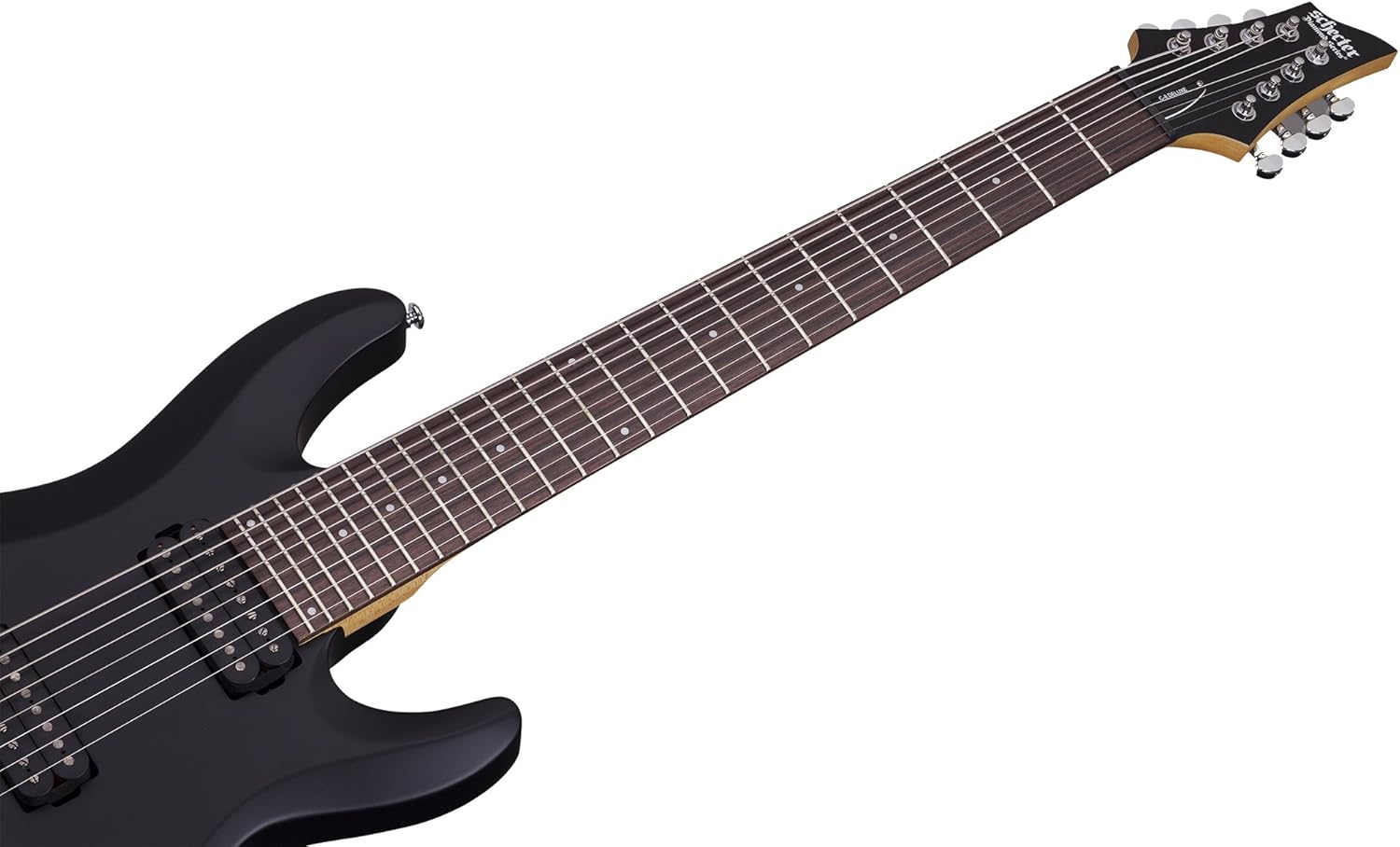 Schecter C-8 DELUXE Satin Black 8-String Solid-Body Electric Guitar, Satin Black