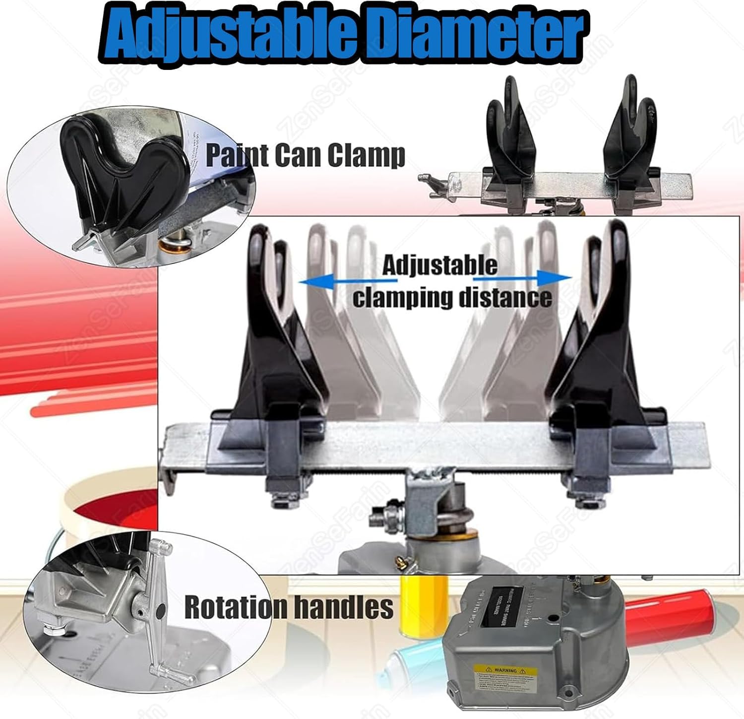 Pneumatic Paint Shaker Mixer, 1-5L Adjustable Clamp, 0-500RPM, 15 Min/Bucket - Perfect for Paint, Watercolor, Nail Polish, Efficient Oscillation Machine