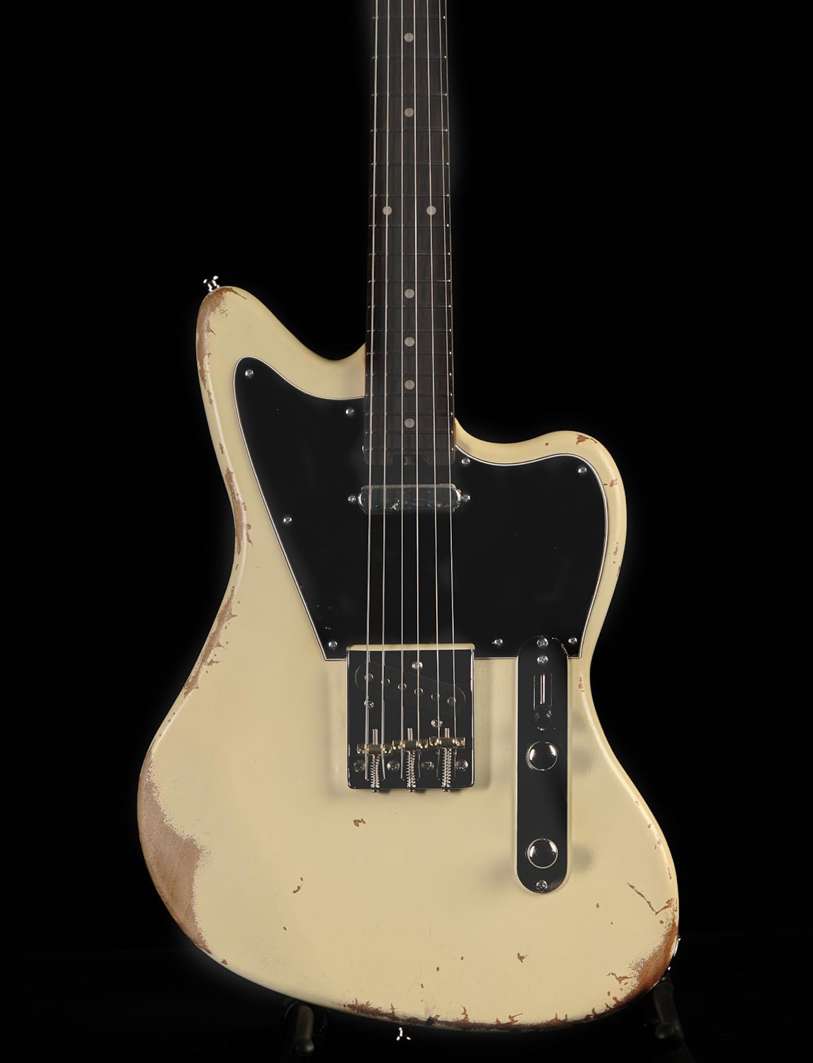 KGD Relic Telemaster Electric Guitar,Roasted Maple Neck and Rosewood fingerboard,Bone Nut,6-String Relic Guitar,Professional/Full Size/Electric Guitars for Adults