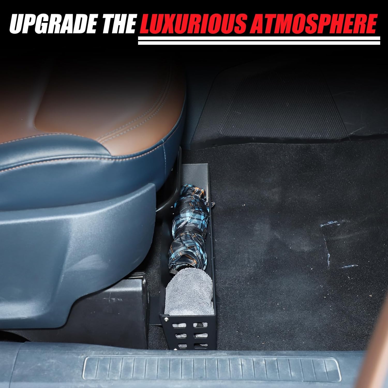 Aunginsy Passenger Under Seat Storage Basket Compatible with Ford Maverick 2022-2026, Car Front Row Co-pilot Underseat Hidden Organizer Tray Multi-Functional Storage Bins Tool Box Interior Accessories