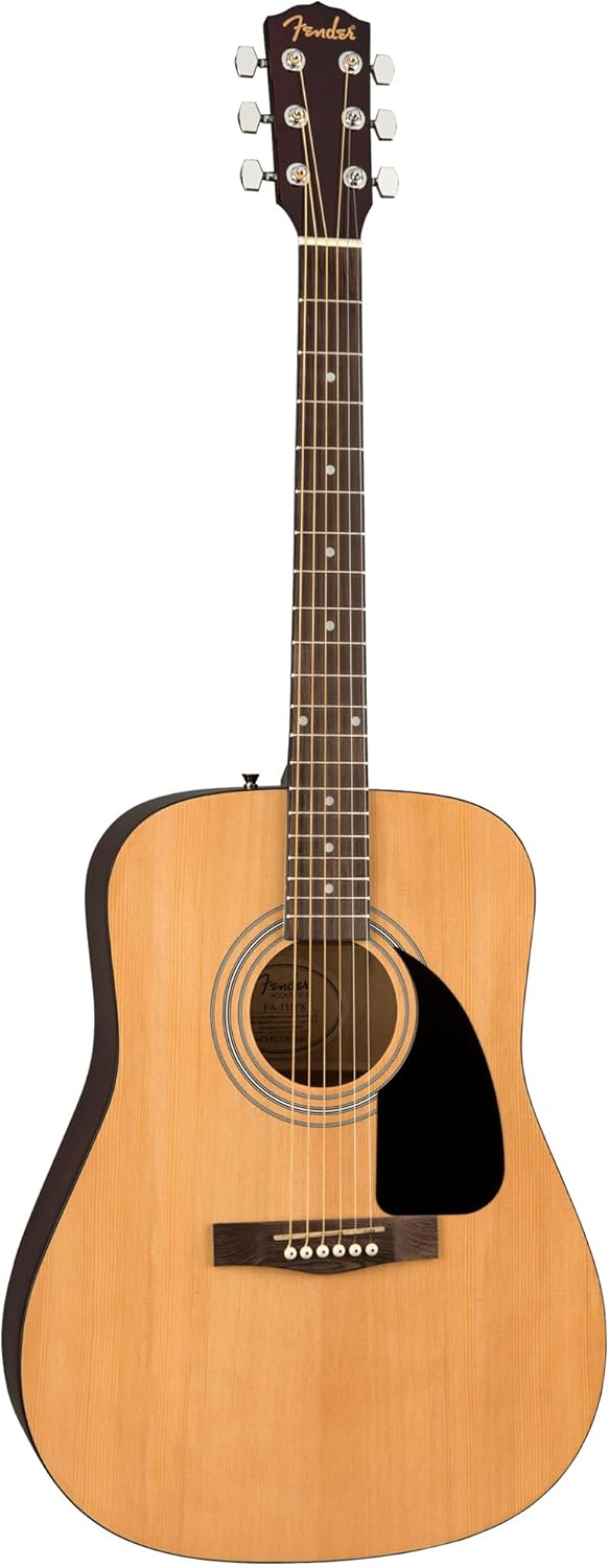 Fender FA-115 Dreadnought Acoustic Guitar - Natural Bundle with Gig Bag, Tuner, Strap, Strings, Picks, Fender Play Online Lessons, and Austin Bazaar Instructional DVD