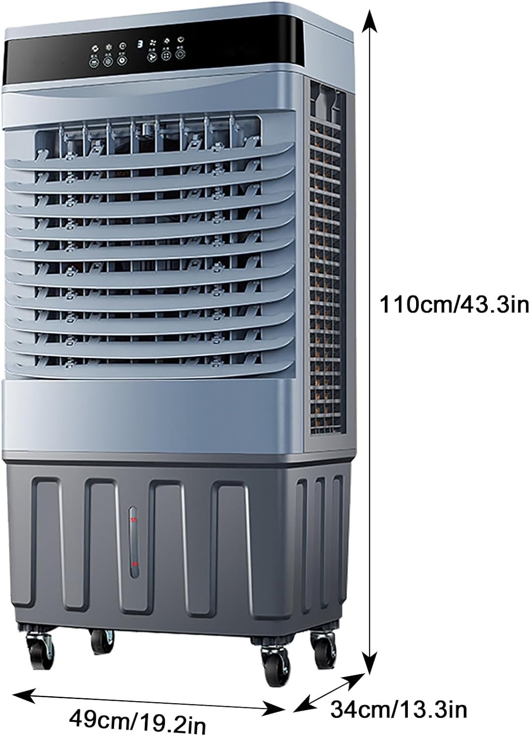Portable Air Conditioners, Evaporative Air Cooler, 3-IN-1 Portable AC, 12 Hours Timer, 3 Wind Speeds, Double Water Tank, for Outdoor Indoor Use(110cm/43.3in)