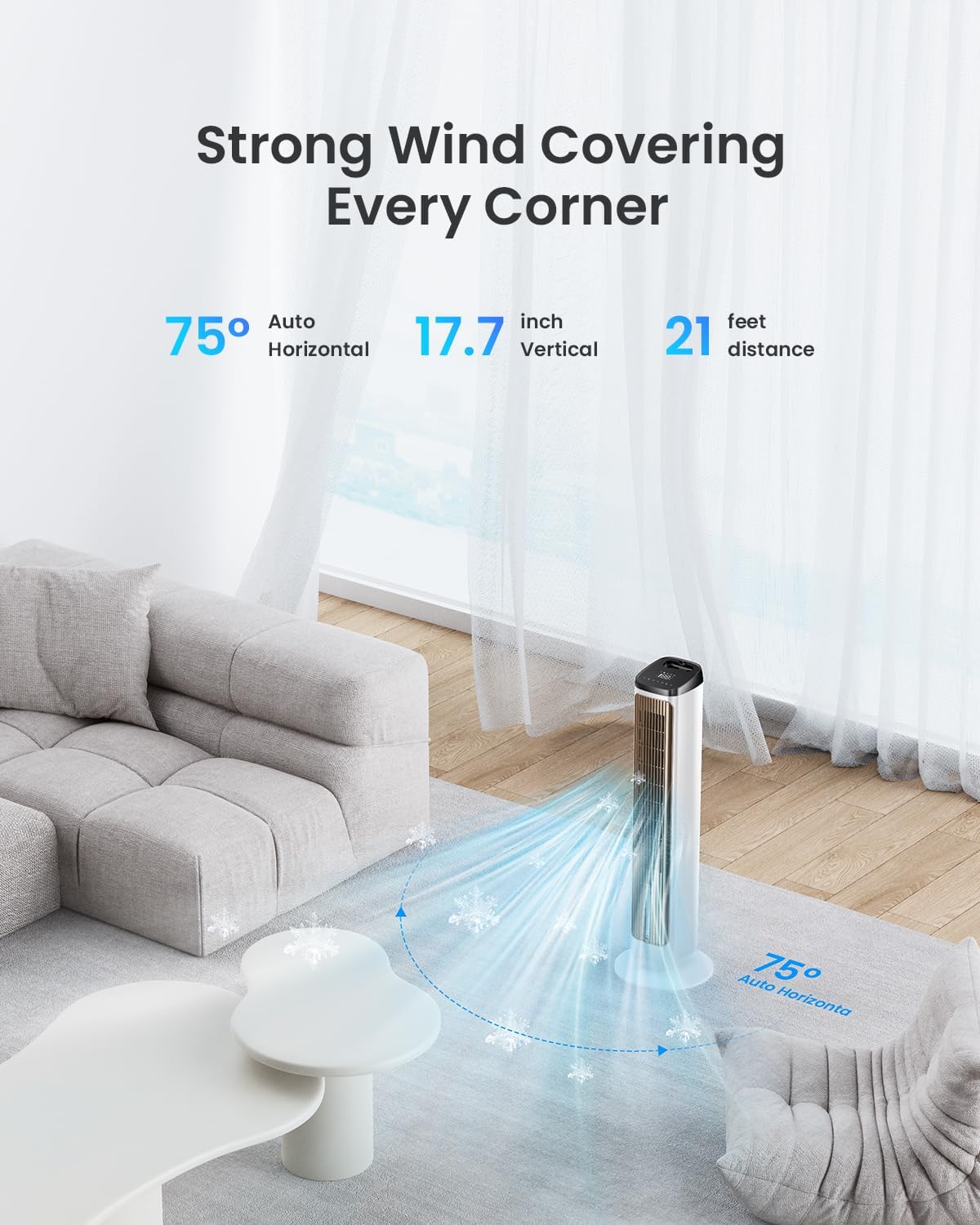 Fans That Blow Cold Air: PNTCK Tower Fans Air Cooler for Bedroom, Office, Small Room - Portable Evaporative Air Cooler with Ice Packs, 12H Timer, 3 Speeds, 4 Modes, 20FT Remote, 80° Oscillating