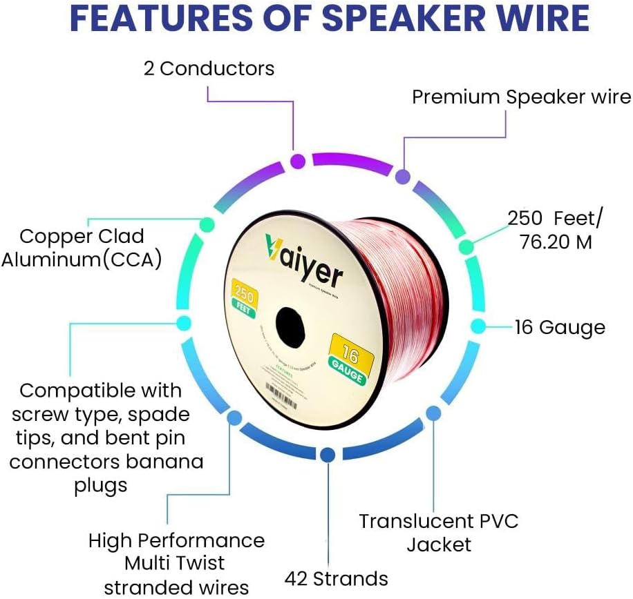 Vaiyer Home Audio System Kit - 7.2 Channel 3500 Watts Bluetooth Amplifier w/ 8 Qty of 5.25