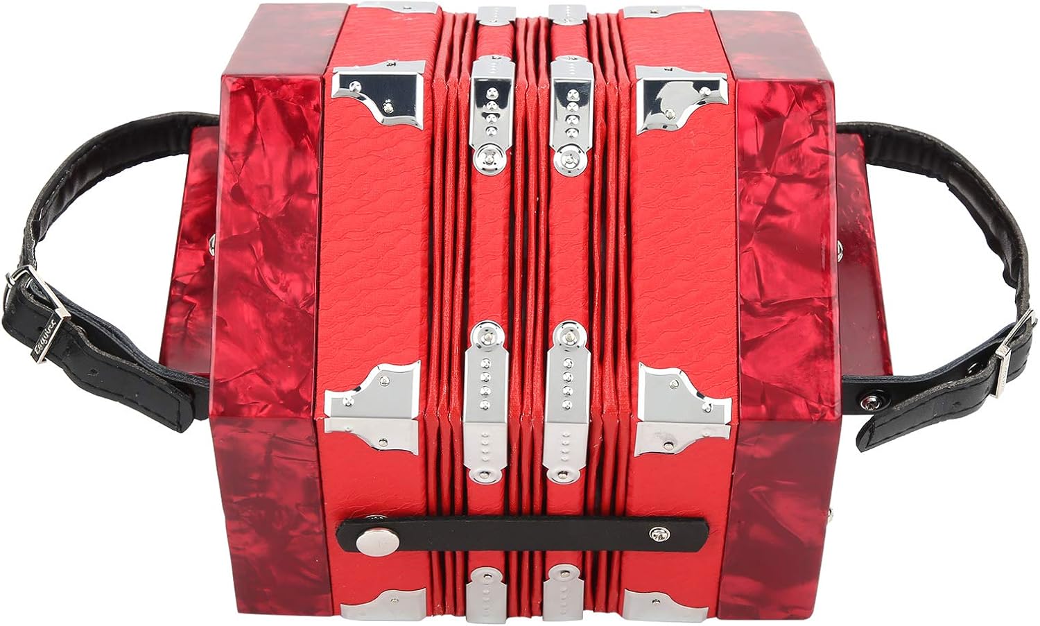 SUNGOOYUE Professional 20- Concertina Accordion, Solid Wood and Leather Construction, 3 Colors Available, with Carrying Case for Beginners and Performers (Red)