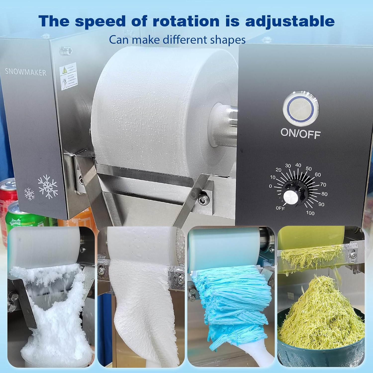 Kolice Automatic Electric Ice Shaved Machine, Snowflake Ice Shaver, 198lbs/day Snowflake Ice Machine, Air Cooling for Home, Parties, Food Truck, Restaurant, Milktea Shops,etc