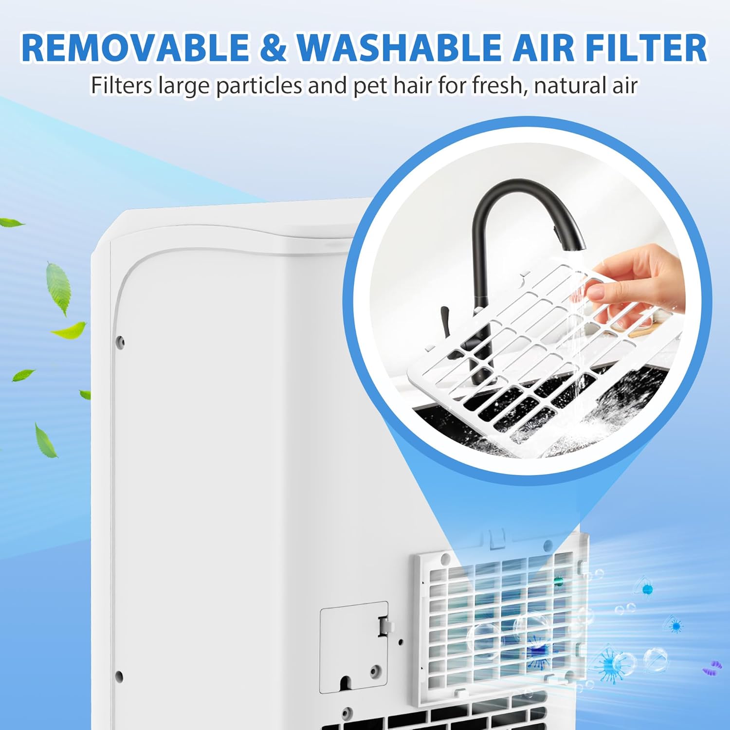 10000 BTU Portable Air Conditioners Cools up to 450 Sq. Ft 3-in-1 Poratble Ac Units for Room with Dehumidifier Fan Sleep Mode 24h Timer Remote Control and Window Installation Kit Included