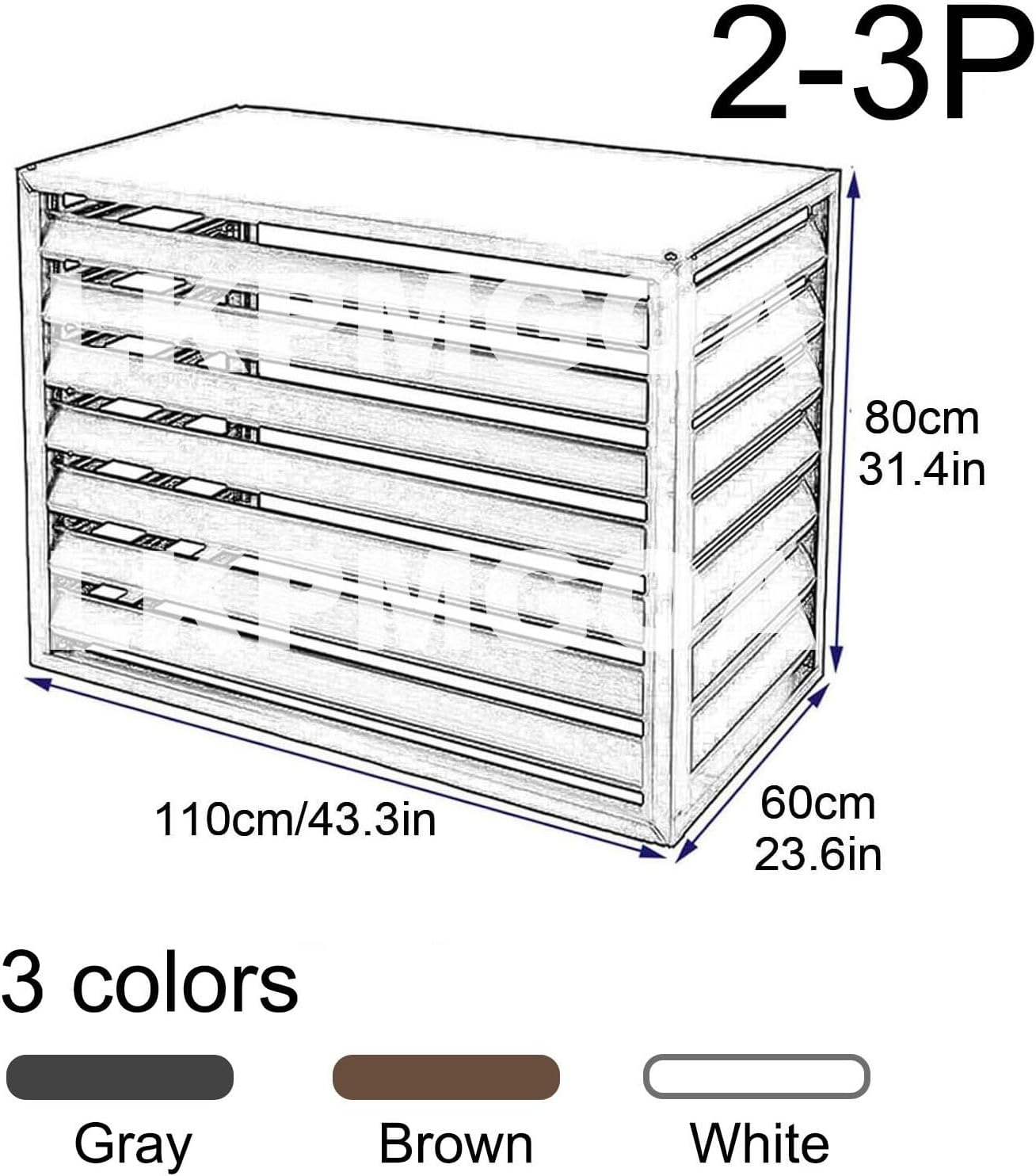 All Weather Air Conditioning Cover, Air Conditioning Cover Protection Against Rain and Sun Protection, Garden Tidying, Theft proof(Brown,110cm)