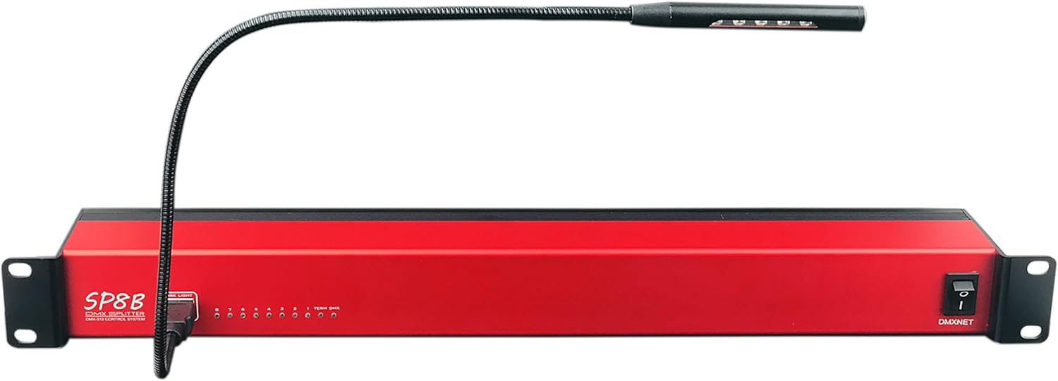 8-port Opto-Isolated DMX Splitter/Amplifier/Isolator, LED Indicator, USB Work Light, Bulit-in Termination, XLR-3PIN,19 Inch Rack Mountable(RDM not Supported)