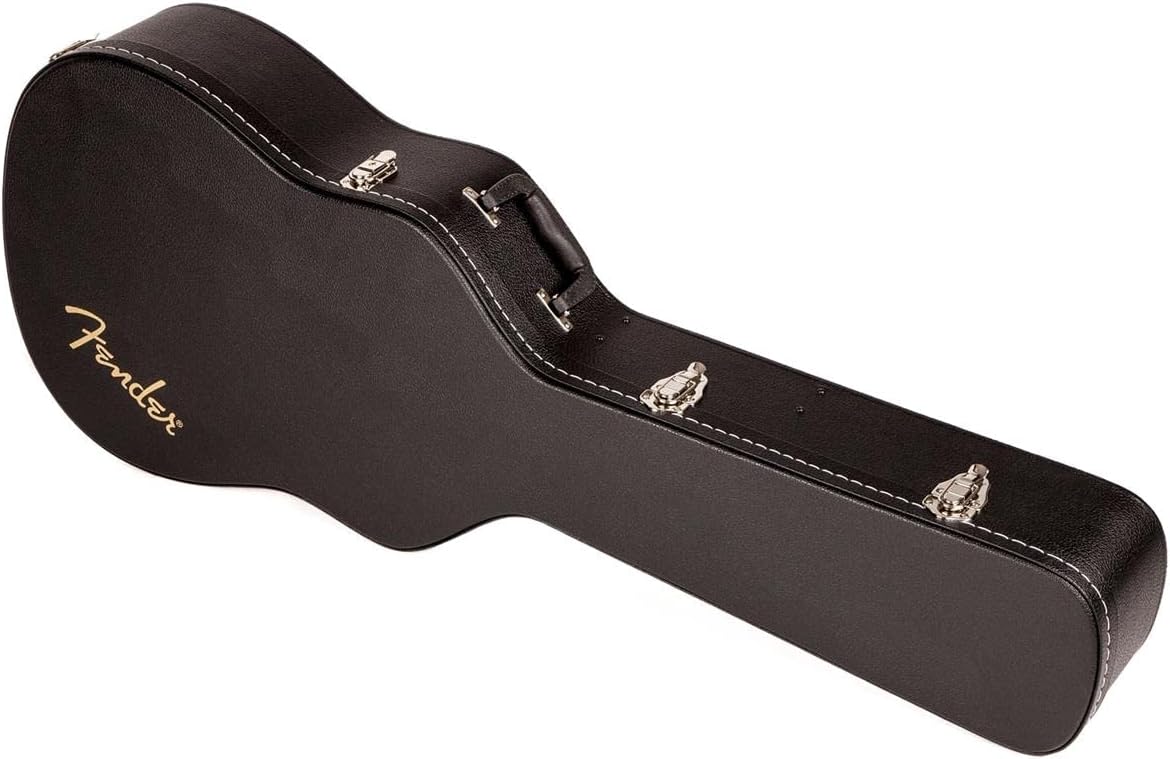 Fender Flat-Top Dreadnought Acoustic Guitar Case, with 1-inch Foam Padding, Guitar Accessories, Black