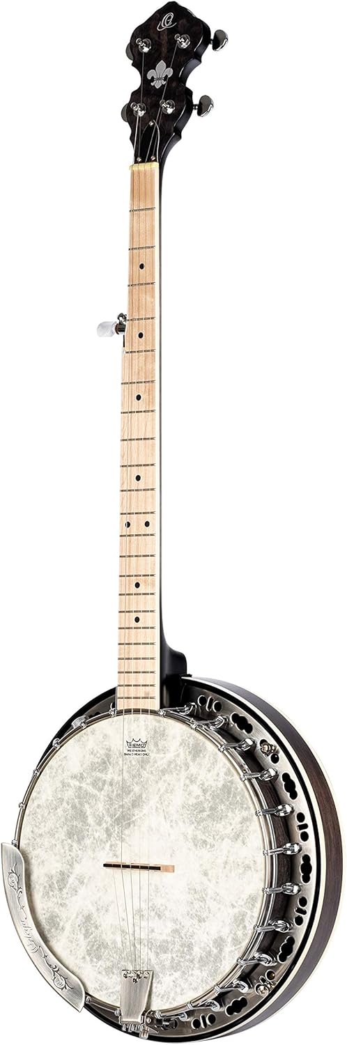 Ortega Guitars Facon Falcon Series 5-String Quilted Maple Resonator Acoustic-Electric Banjo w/Bag, Right (OBJE400TCO)