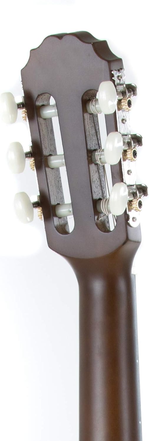 GEWA E-Acoustic Classical Guitar BASIC 1/4, children's guitar (ideal for children from 4-7, nickel silver frets, chrome-plated tuners, lime and pakka wood, scale: 450 mm, nut: 43 mm), walnut