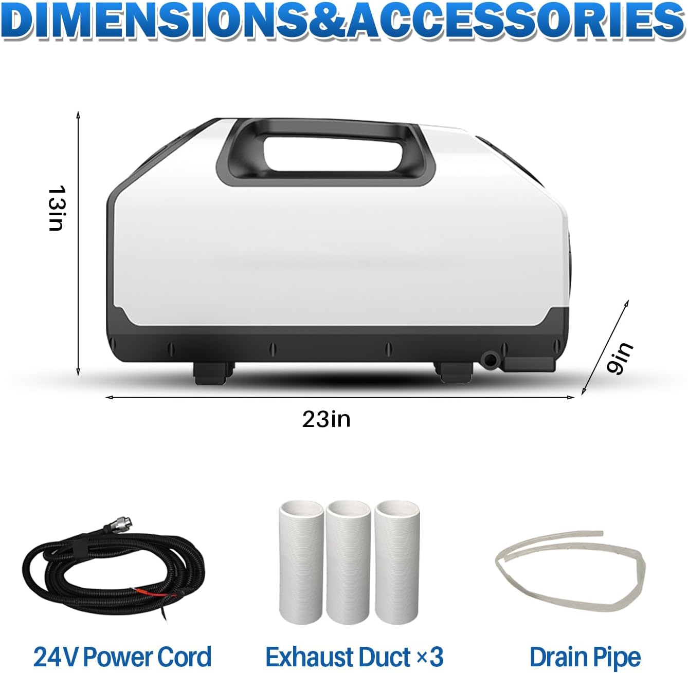 Tent Air Conditioner, 24V 3000BTU 700W Portable Camping Air Conditioner, 15s Fast Cooling LED Display 300Min Contination, 3 Wind Speeds for Van Life, Camping Tent, Outdoor, Indoor White