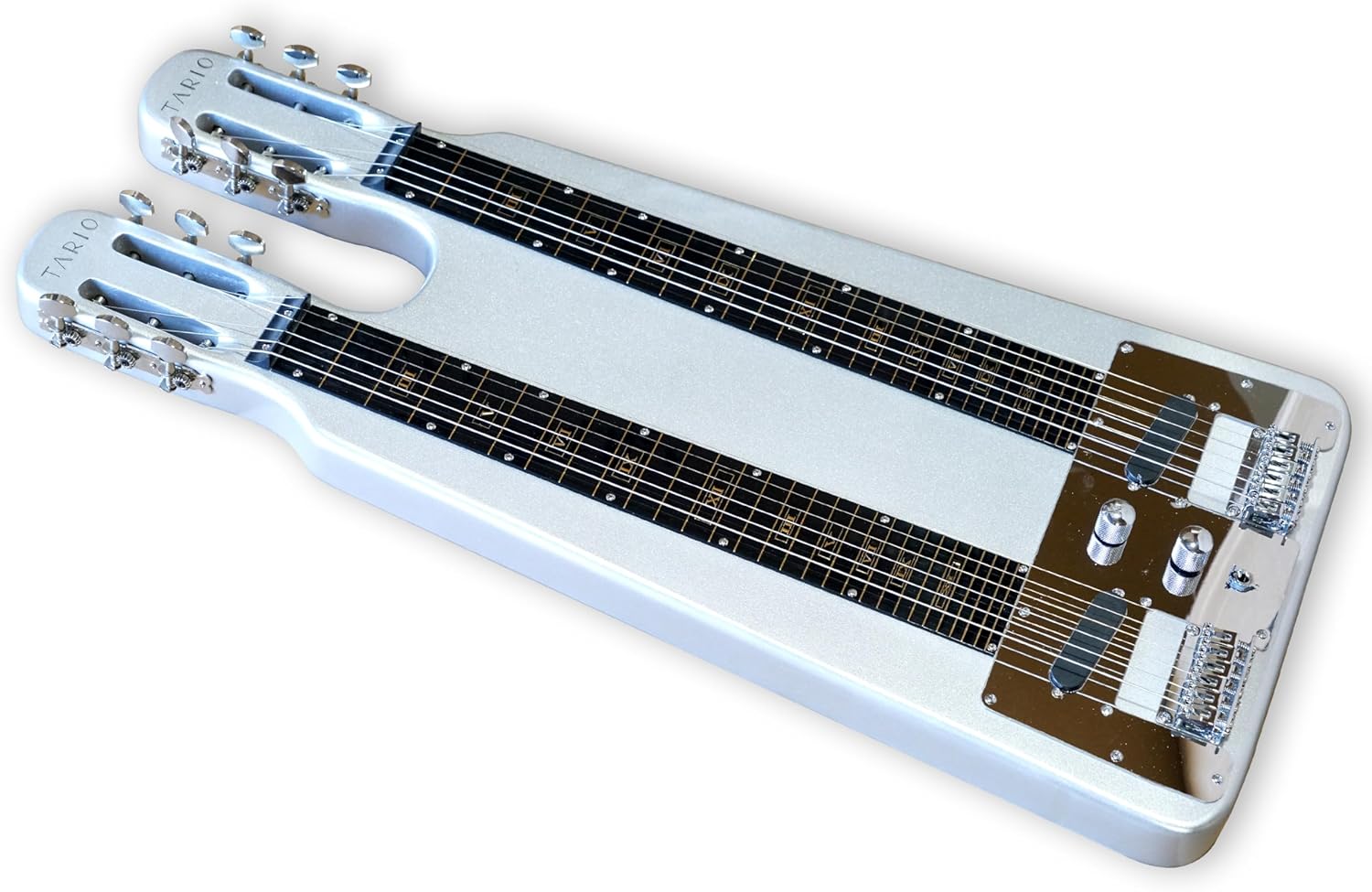 TARIO Double Neck Lap Steel Guitar 6 String Slotted Head Stock Electric Slide Guitars With Gig bag