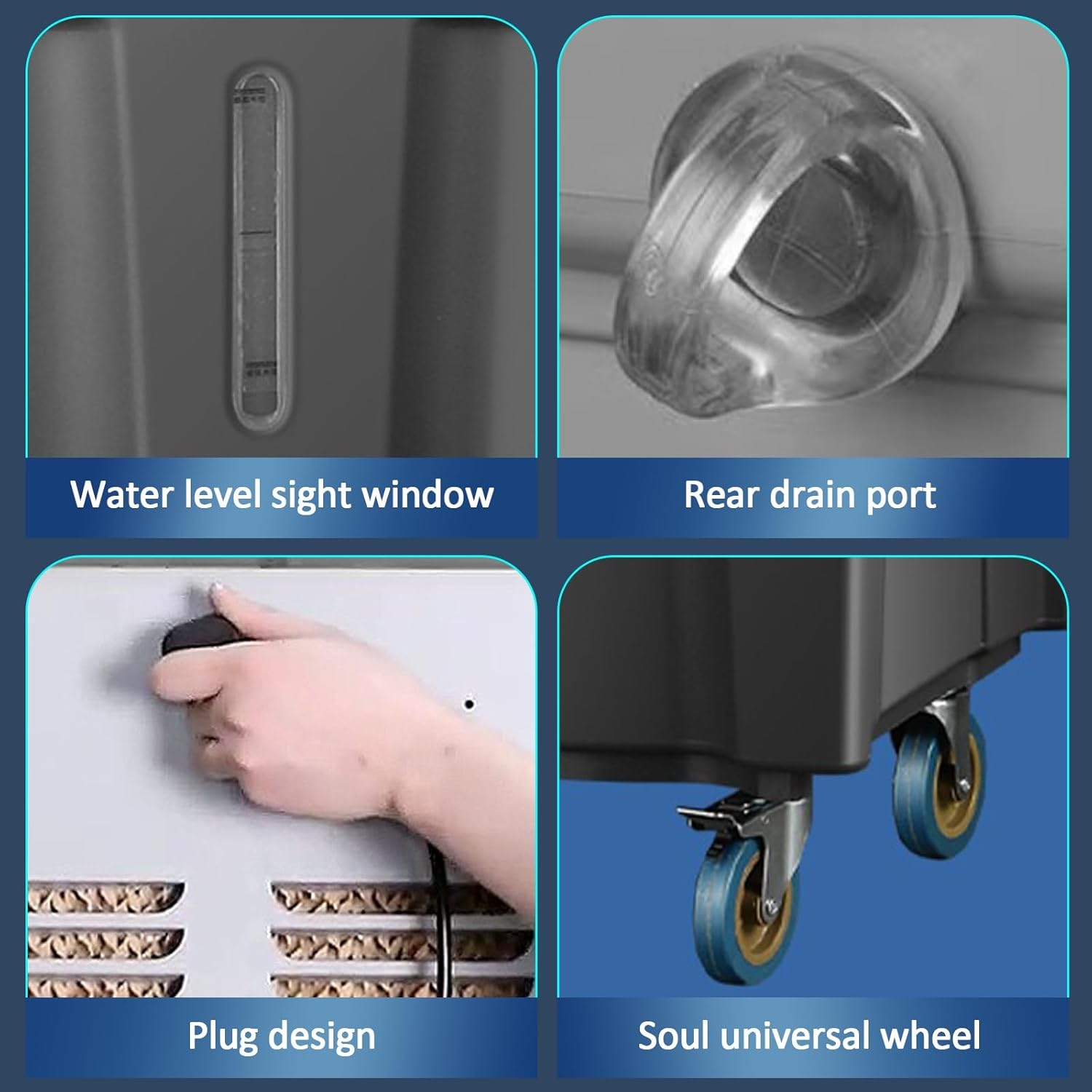 Generic Swamp Cooler, Air Conditioner Portable Strong Wind, Three Wind Speeds 120° Oscillation 8 Ice, Evaporative Conditioner for Room Office Outdoor