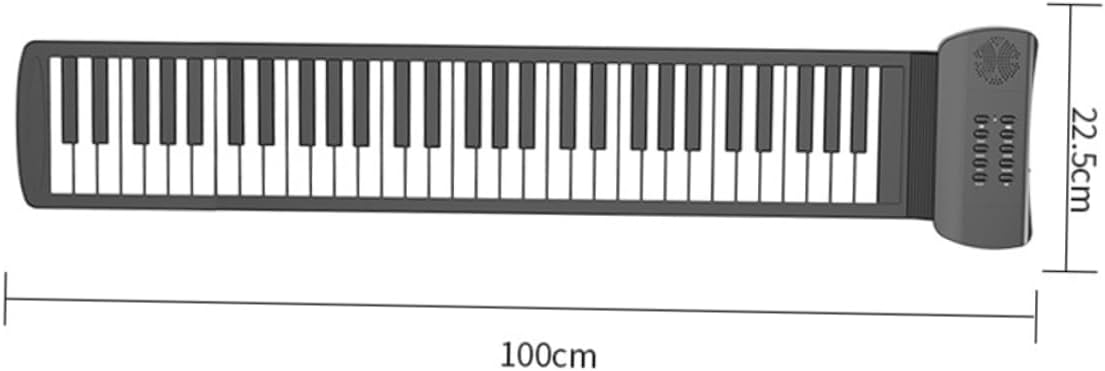 Mikinona 61-Key Roll-up Keyboard Piano Hand-Rolled Electronic Portable Boys and Girls Musical Toy