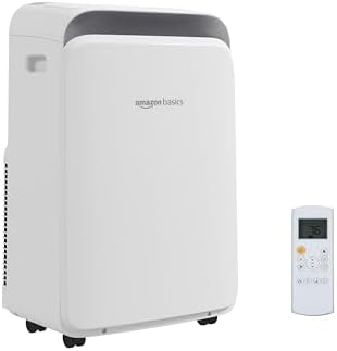 Amazon Basics 3-In-1 Portable Air Conditioner, 12000 BTU (ASHRAE), Cools Up to 550 Sqf, Portable AC with Cool/Dry (Dehumidifier)/Fan-Only Functions, Auto Mode, Sleep Mode, Timer, White