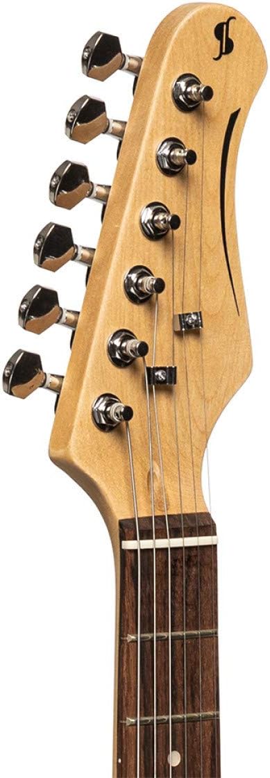 Stagg 6 String Solid-Body Electric Guitar, Right, Black, 3/4 (SES-30 BK