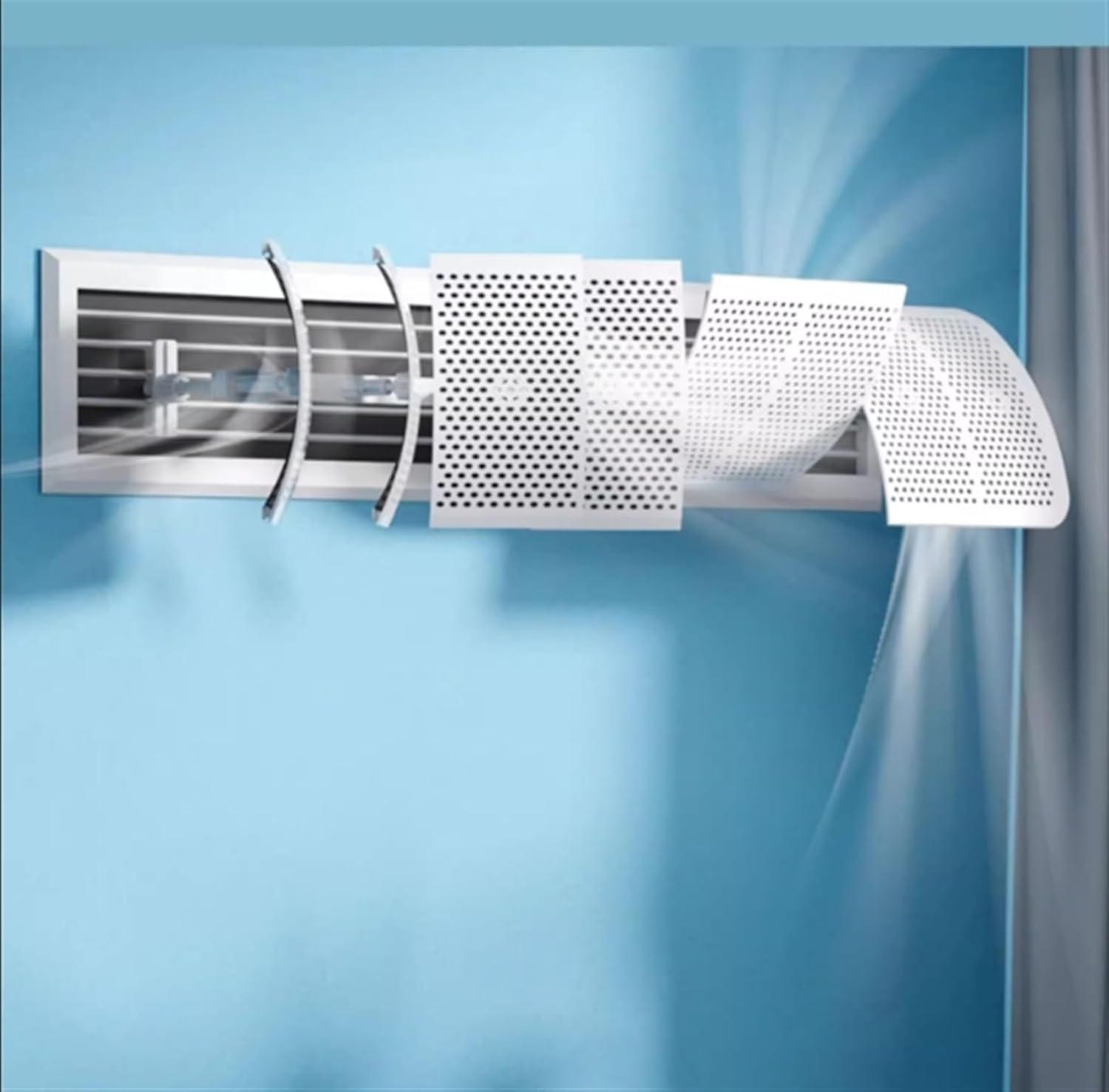 Air conditioning deflector Side Outlet Central AC Air Flow Deflector, Adjustable Celling Air Conditioner Deflector, Air Wing Baffle Wind Direction Windshield for Home Hotel Office