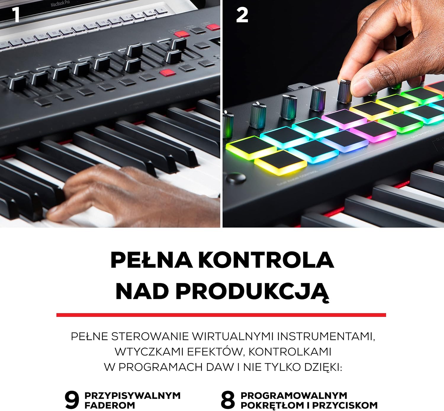 M-Audio Hammer 88 Pro – 88 Key USB MIDI Keyboard Controller With Piano Style Weighted Hammer Action Keys, Beat Pads & Height, Foam Padded Arms, Digital Piano Stand, Fits 54-88 Key Electric Pianos