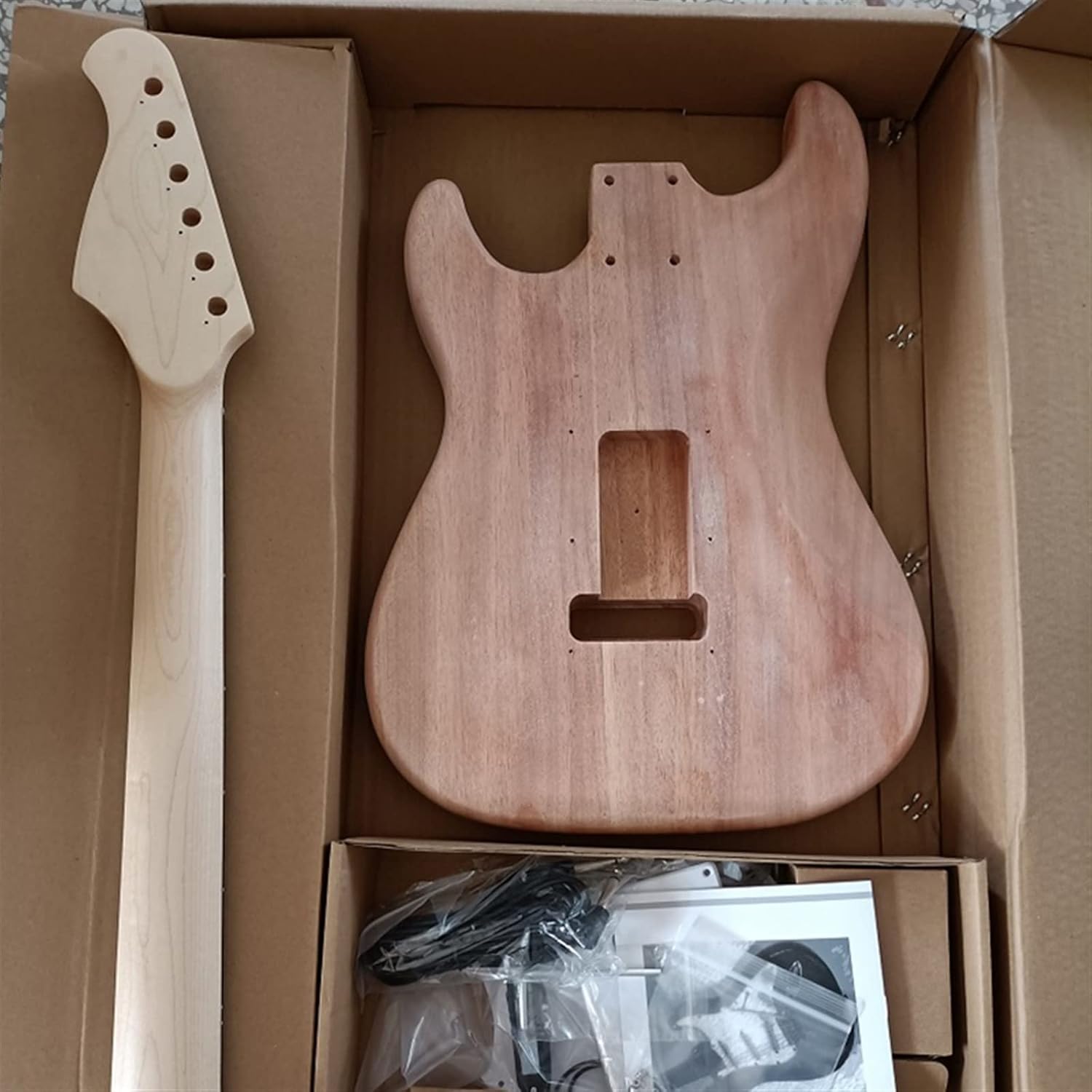 TSTS Electric Guitar DIY Kit Unfinished Professional Electrical Guitar Instruments Assembly Kit Unfinished Electric Guitar Kit