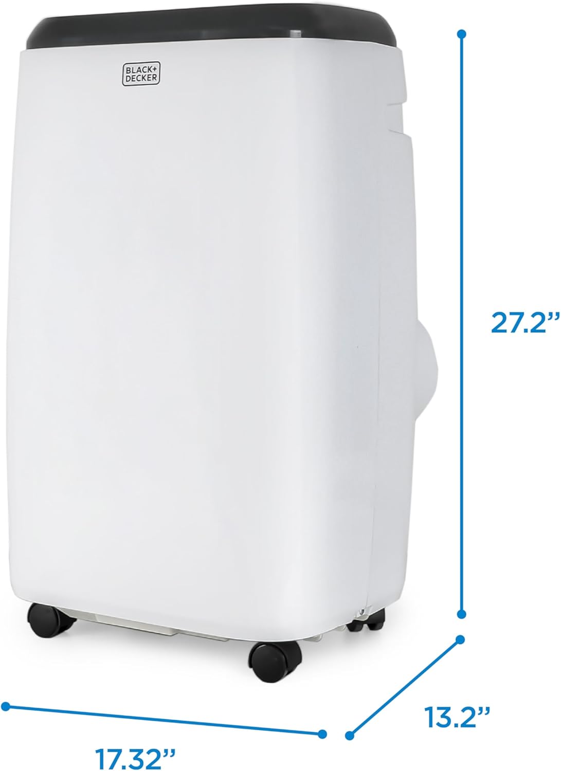 BLACK+DECKER Portable Air Conditioner, 8,000 BTU for Rooms Up To 350 Sq. Ft., Portable AC with Full Function Remote Control & Window Kit, BPT05WTBA, White