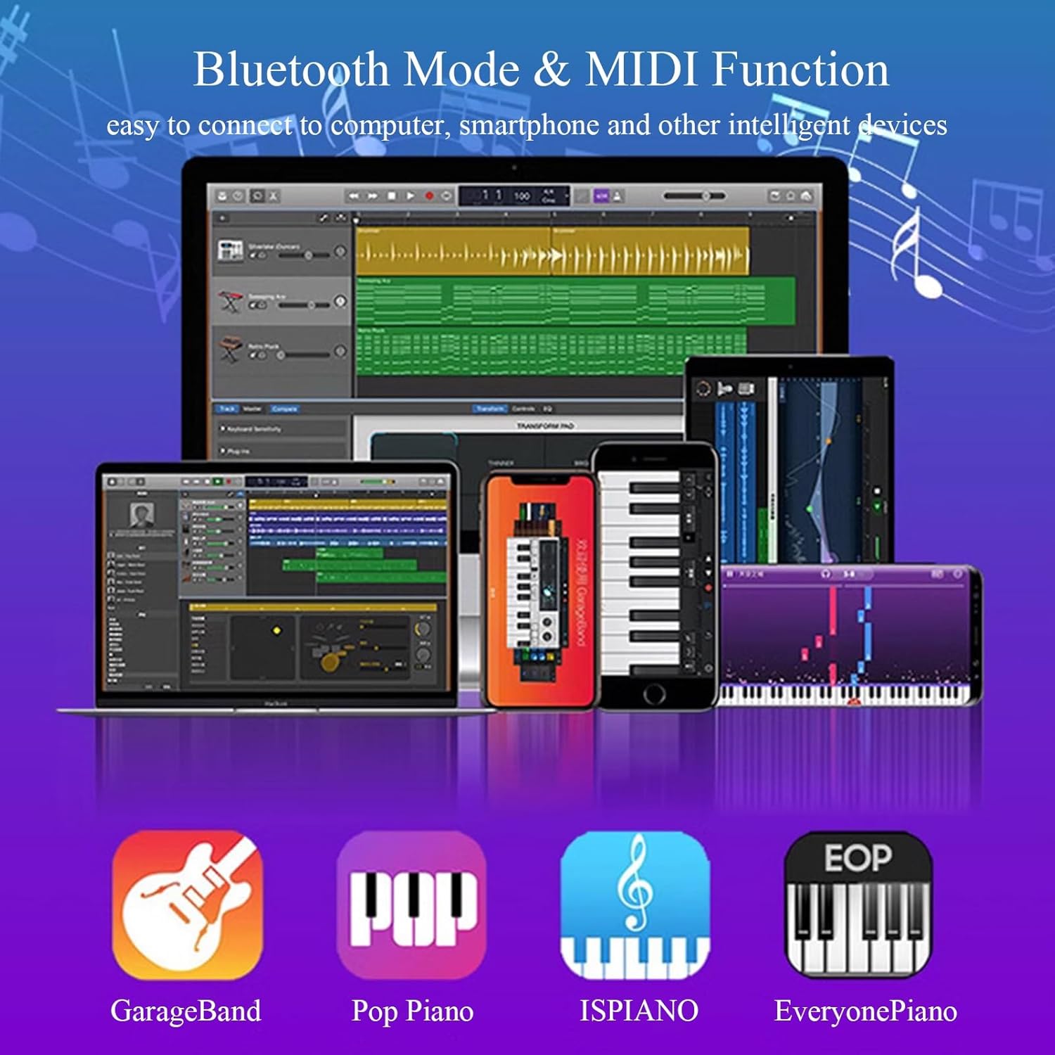 Piano Keyboard 88 Keys Full Size Electric Keyboard Piano With Hammer Action Key Portable Beginner Digital Piano With Stand, Sustain Pedal, Music Sheet