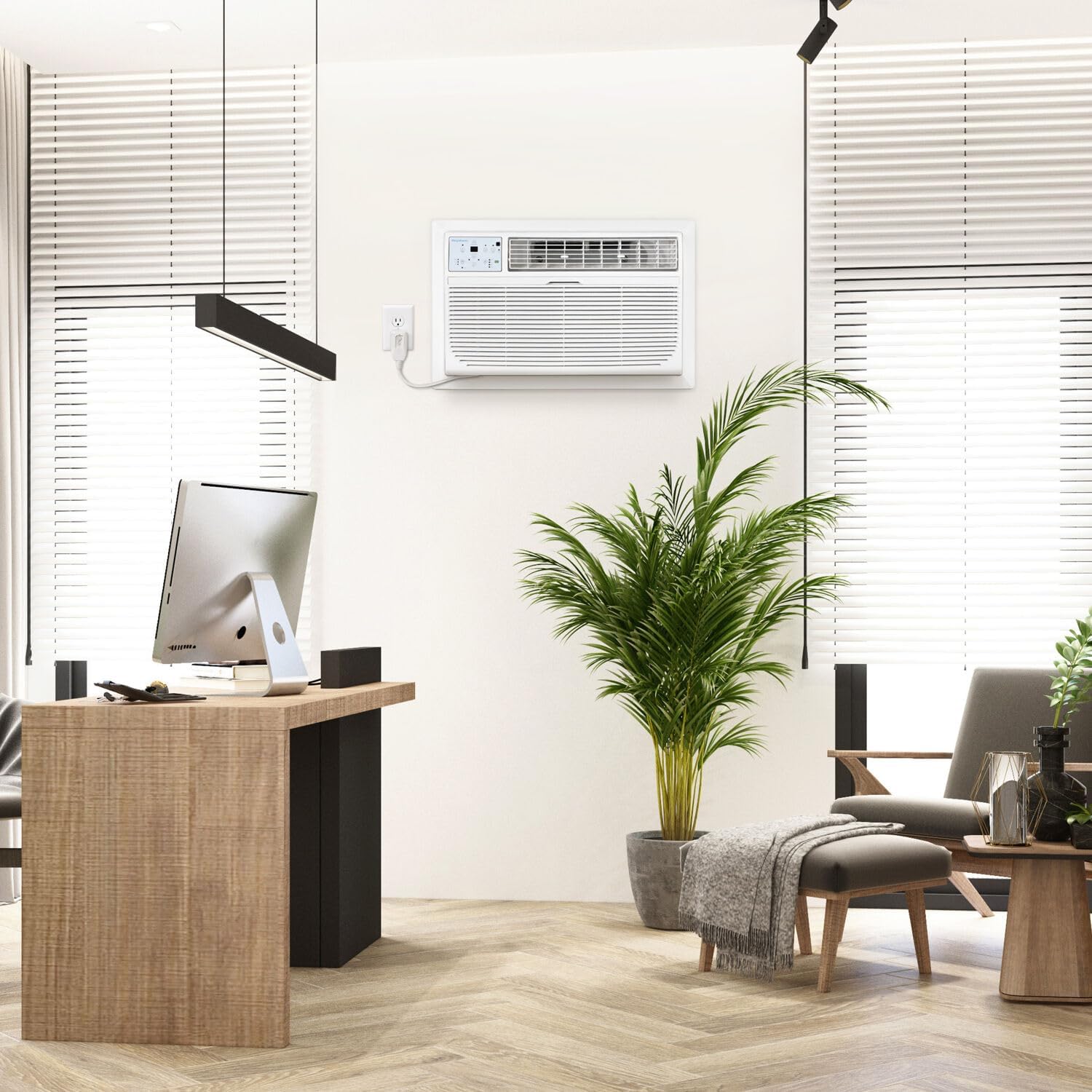 Keystone 12,000 BTU Wall Mounted AC Unit and Dehumidifier, 115V, Wall Unit for Bedroom, Bathroom, Nursery, and Medium Sized Rooms up to 550 Sq.Ft., AC Wall Unit with Remote, Quiet, High Efficiency AC