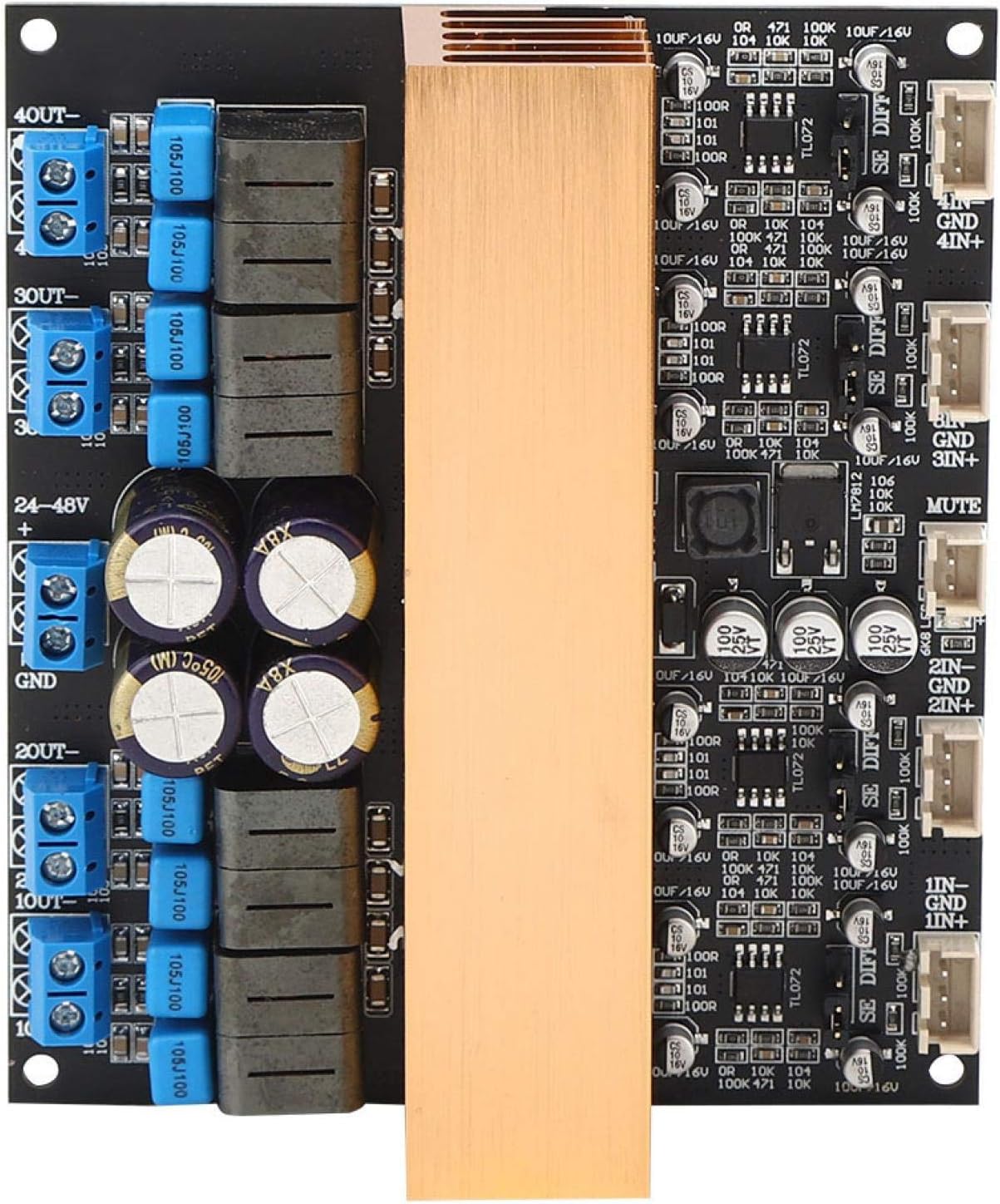4-Sound Channel Digital Amplifier Board Practical High-Power Tpa3255 Amplifier Module Class D Amp Module Audio Parts with Simple Installation for Sound System Speaker DIY