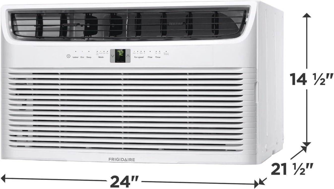 Frigidaire Through-the-Wall Room Air Conditioner, Remote Control, Washable Filter, Timer & Sleep Mode, 115/120V, White (10,000)