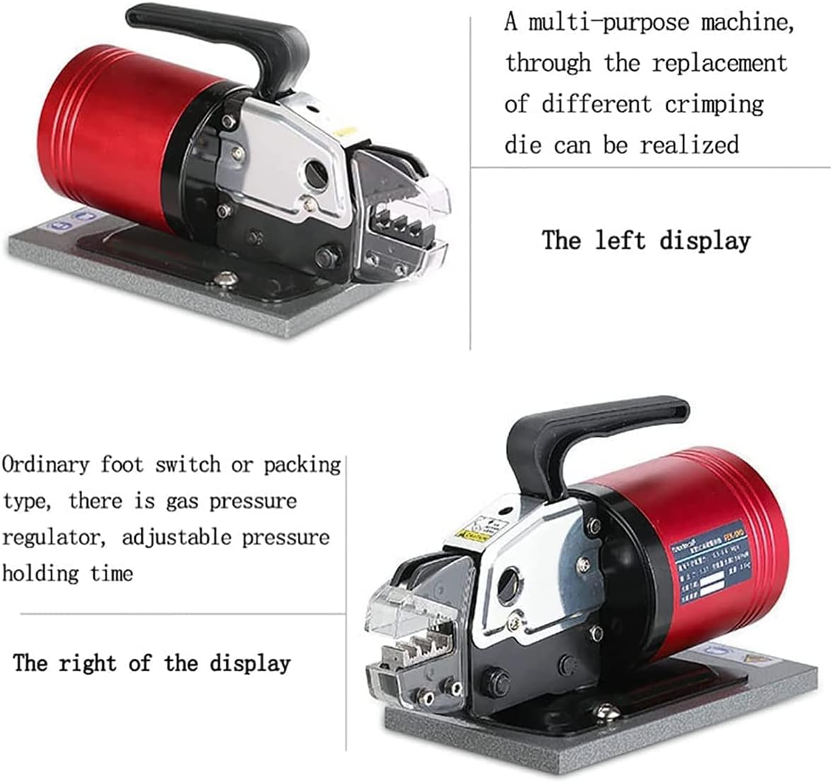 Pneumatic Wire Terminal Crimping Machine,1.3T 0.5-0.8Mpa Air Powered Crimping Tool,for Various Terminals