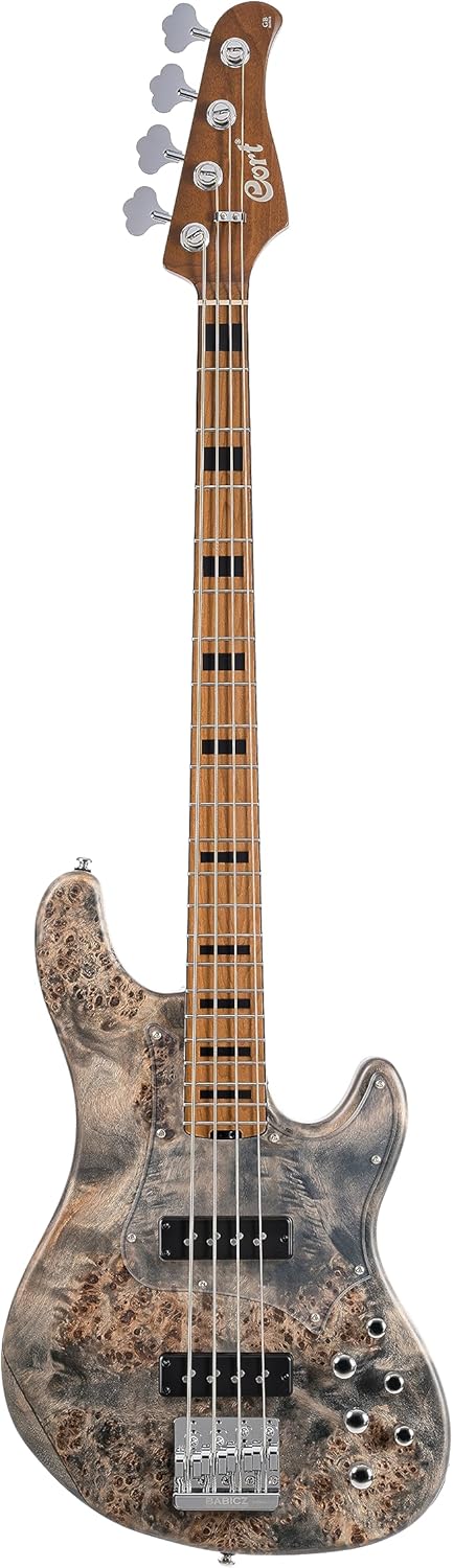 Cort GB Series Bass Guitar, Open Pore Charcoal Grey (GBMODERN4OPCG)