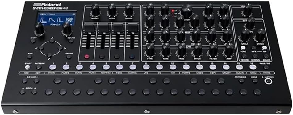 Roland SH-4D Desktop Synthesizer Bundle w/Roland RMIDI-B10 Black Series MIDI Cable and Liquid Audio Polishing Cloth