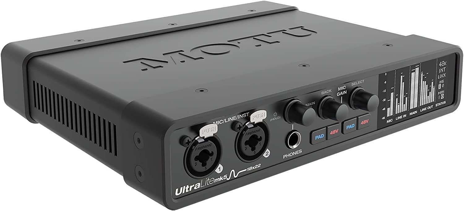 MOTU UltraLite-mk5 18x22 USB Audio Interface 3 for Mac, Windows and iOS with mixing and effects