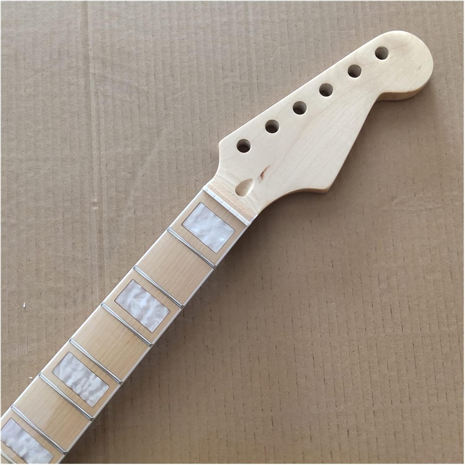 Maple Electric Guitar Neck 22 Frets Maple Fretboard Real Inlay Parts Unfinished Guitar Neck