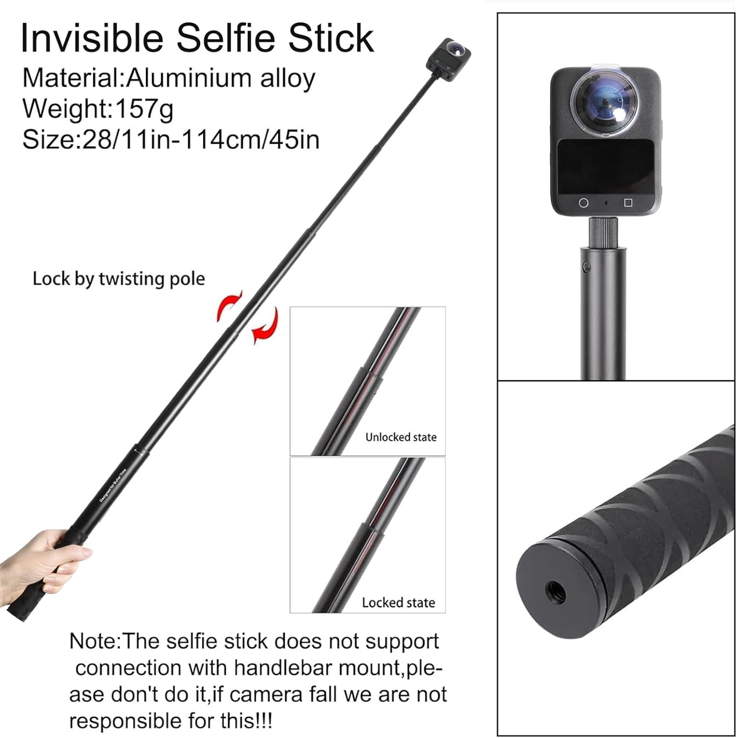 PellKing Accessories Kit for DJI Osmo 360,Included Carrying Case with Belt,2 Pcs Metal 1/4