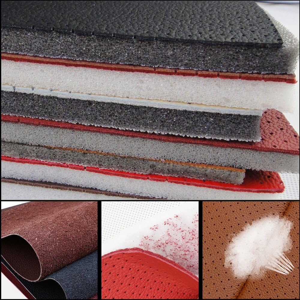 Genuine Leather & Leatherette Custom Fit Seat Cushions for Toyota Venza Seat Covers 2009 2010 2011 2012 2013 2014 2015 Seat Protectors Accessories 15PCS/Set (Black X Beige)