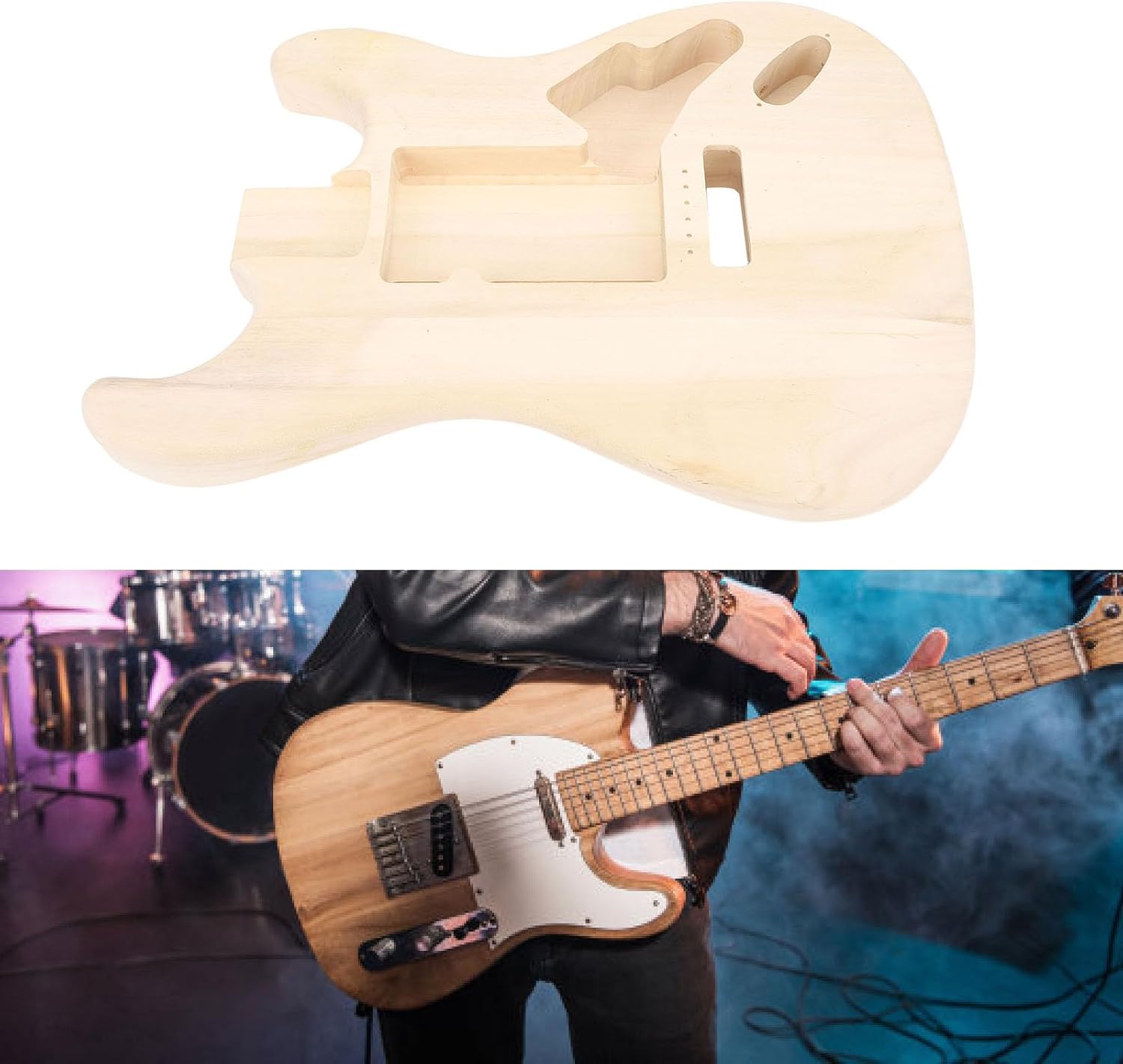 Electric Guitar Body Replacement Unfinished One Piece Maple Guitar Body for Guitars DIY Accessories