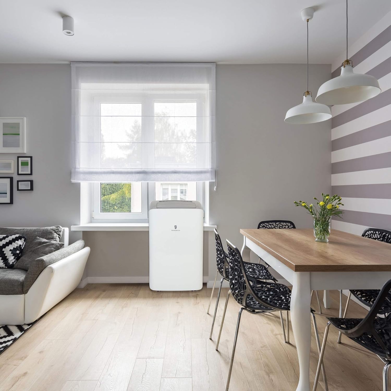 6,000 BTU Portable Air Conditioner Cools 300 sq. ft. with Dehumidifier in White