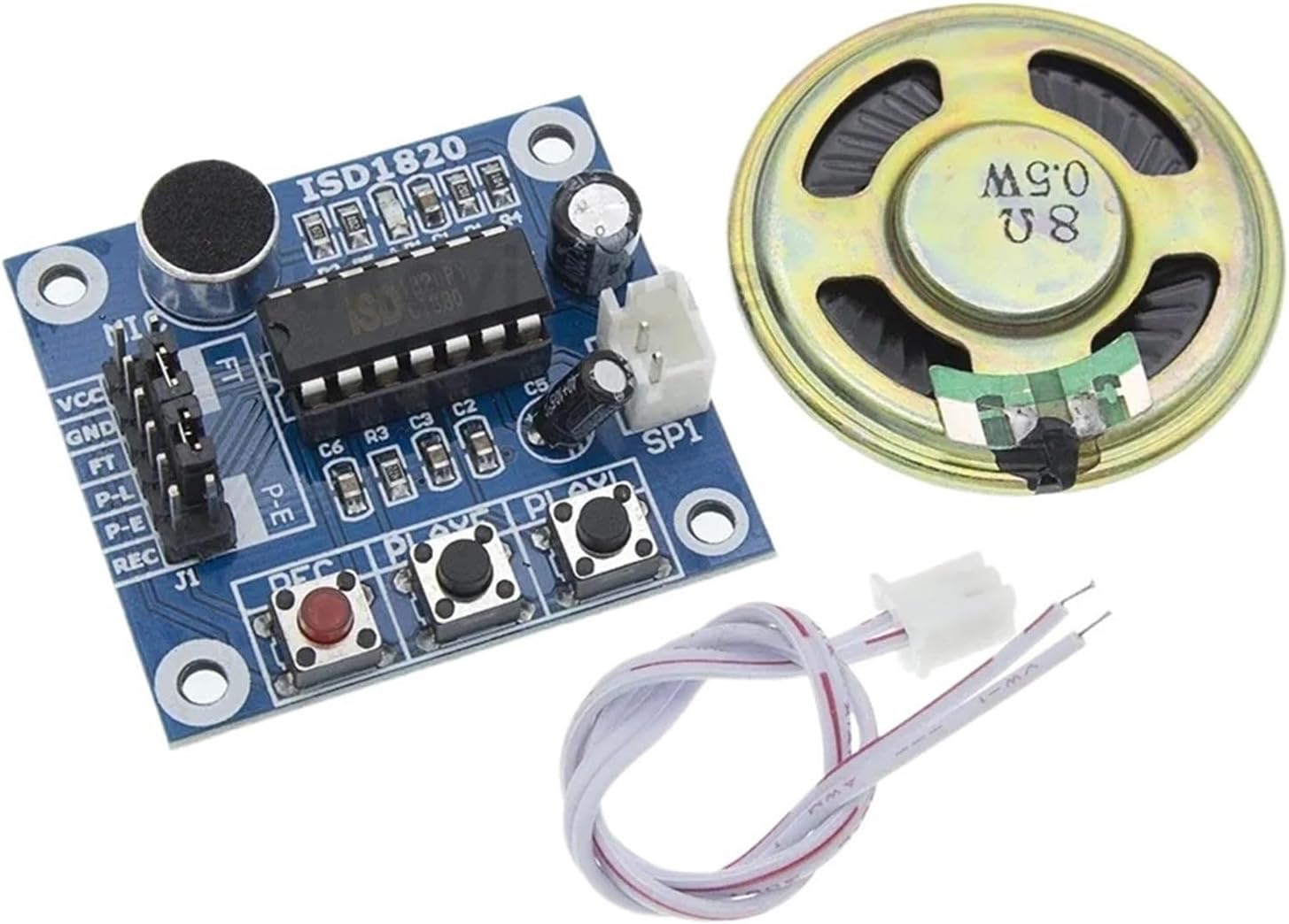 1-10pcs ISD1820 Voice Recording Recorder Module with Mic Sound Audio Loudspeaker Microphones(10pcs)