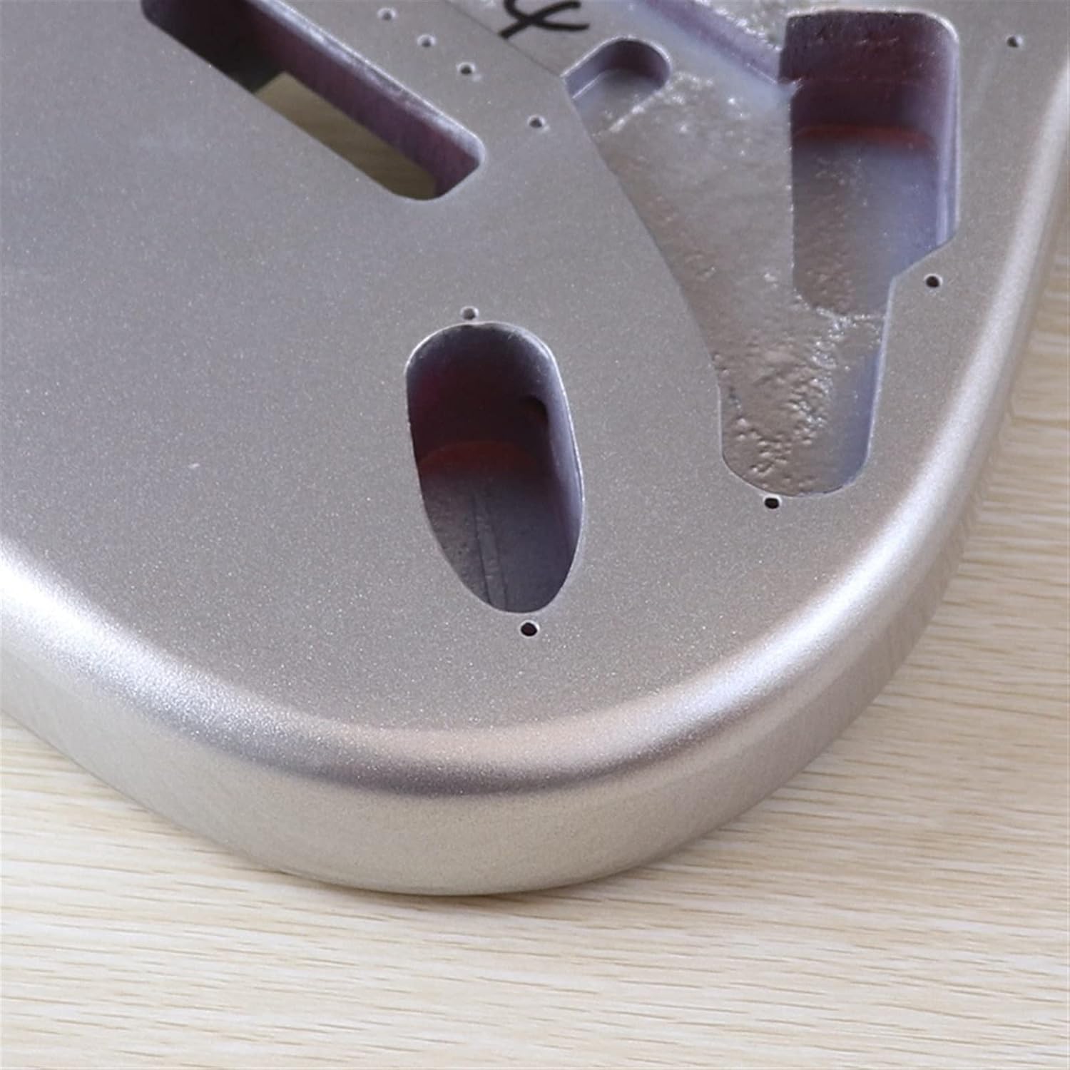 Poplar Wood Electric Guitar Body Guitar Body Metallic Silver Color Electric Guitar Barrel Unfinished Guitar Body (Color : 1)